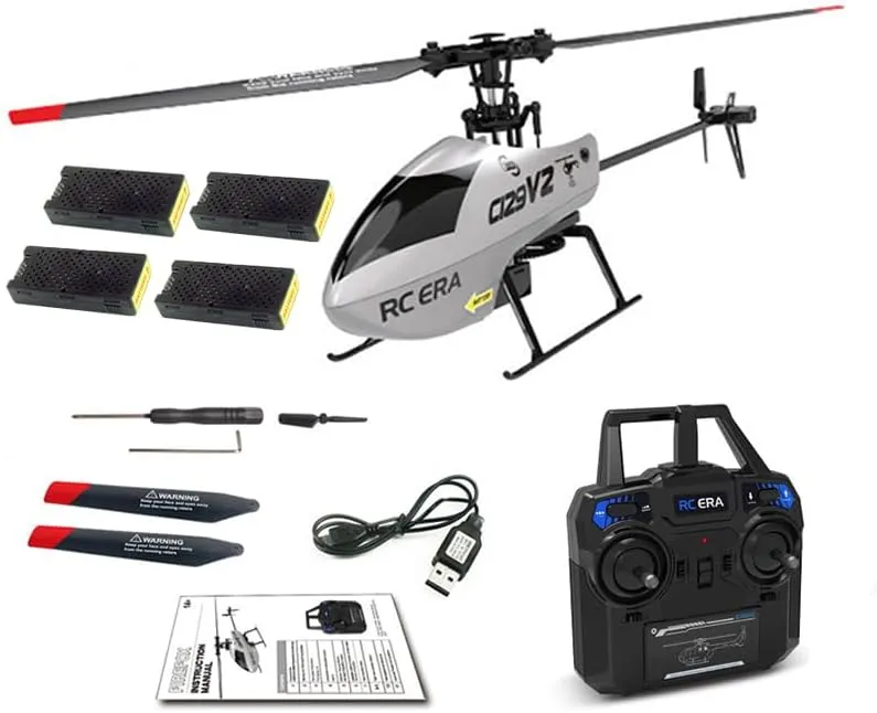 C129V2 Remote Control Helicopter with 6-Axis Gyro, 2.4GHz 4CH RC Military Aircraft 360° 3D Flips, One Key Take Off/Landing for Adults and Beginners