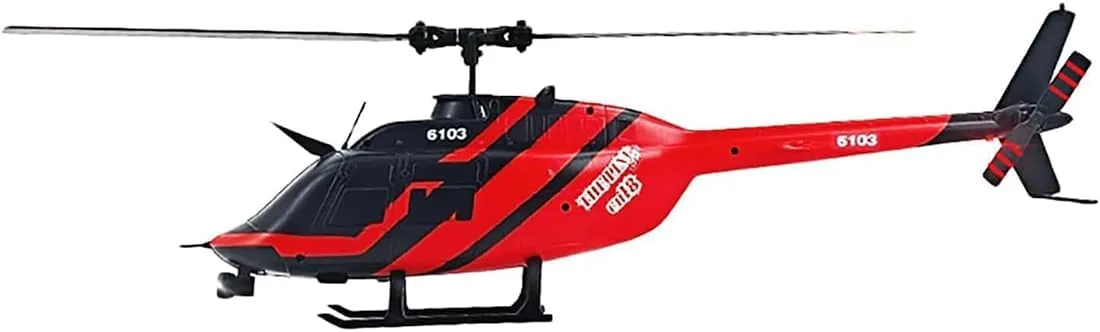 C138 RC ERA Helicopter for Adult, 1/30 Scale Bell 206 2.4G 6CH Flying Aircraft Model with No Aile, Altitude Hold, Optical Flow Positioning (RTF Version/Red & Black)