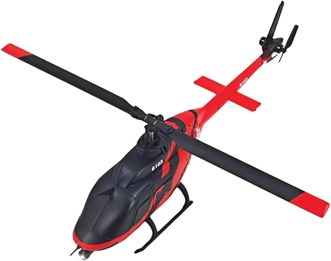 C138 RC ERA Helicopter for Adult, 1/30 Scale Bell 206 2.4G 6CH Flying Aircraft Model with No Aile, Altitude Hold, Optical Flow Positioning (RTF Version/Red & Black)