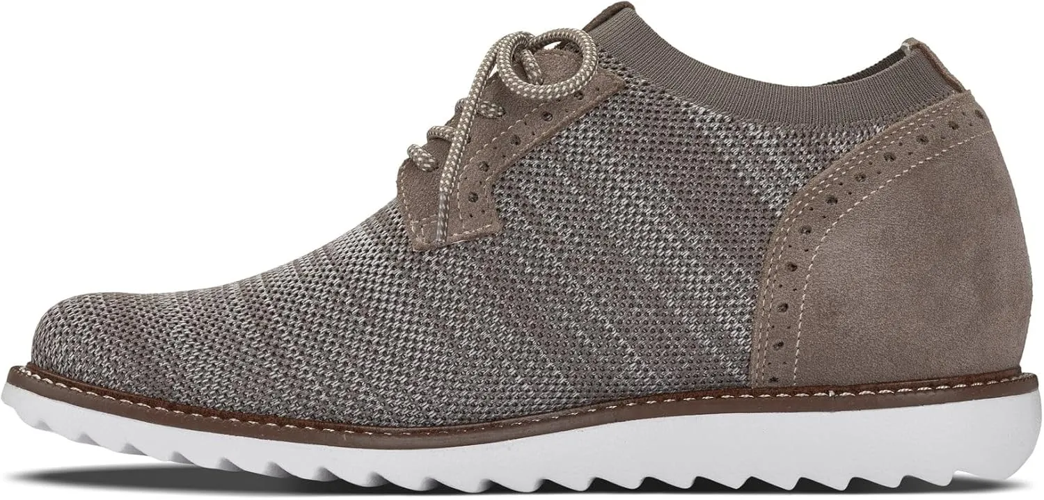 CALTO Men's Invisible Height Increasing Elevator Shoes - Camel Brown Lightweight Lace-up Casual Derby - 3.2 Inches Taller - J1506 - Size 10.5 D(M) US