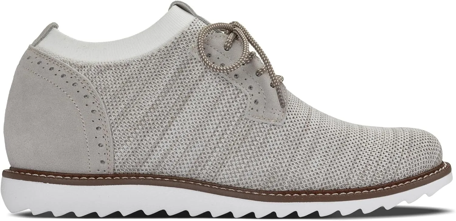 CALTO Men's Invisible Height Increasing Elevator Shoes - Cream Lightweight Lace-up Casual Derby - 3.2 Inches Taller - J1505 - Size 9.5 D(M) US