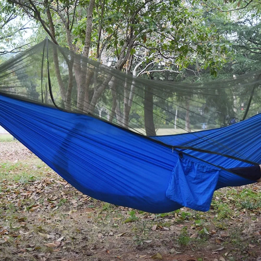 Camping Hammock,travel Hammock,Automatic Quick-open with Mosquito Net, Nylon Fabric, Suitable for Camping, Camping and Beach Scenarios.(Army green)