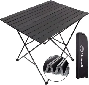 Camping Table Folding Portable Camp Side Table Aluminum Lightweight Carry Bag Beach Outdoor Hiking Picnics BBQ Cooking Dining Kitchen Black Large