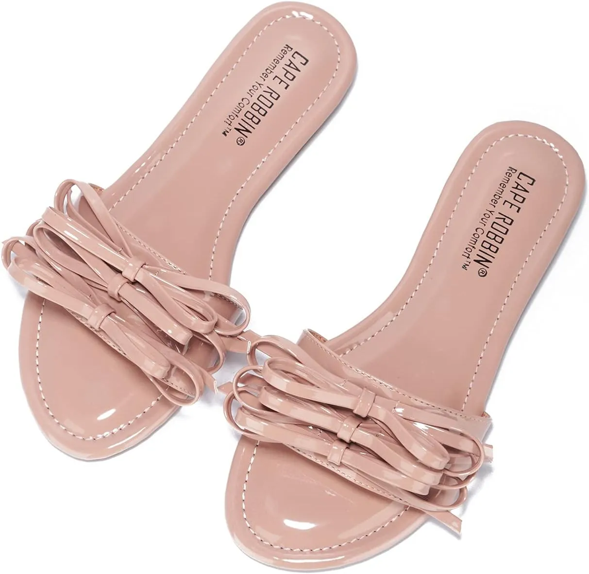 Cape Robbin LeMoney Jelly Flips Flops Sandals for Women, Flat Slides Womens Mules Slip On Shoes