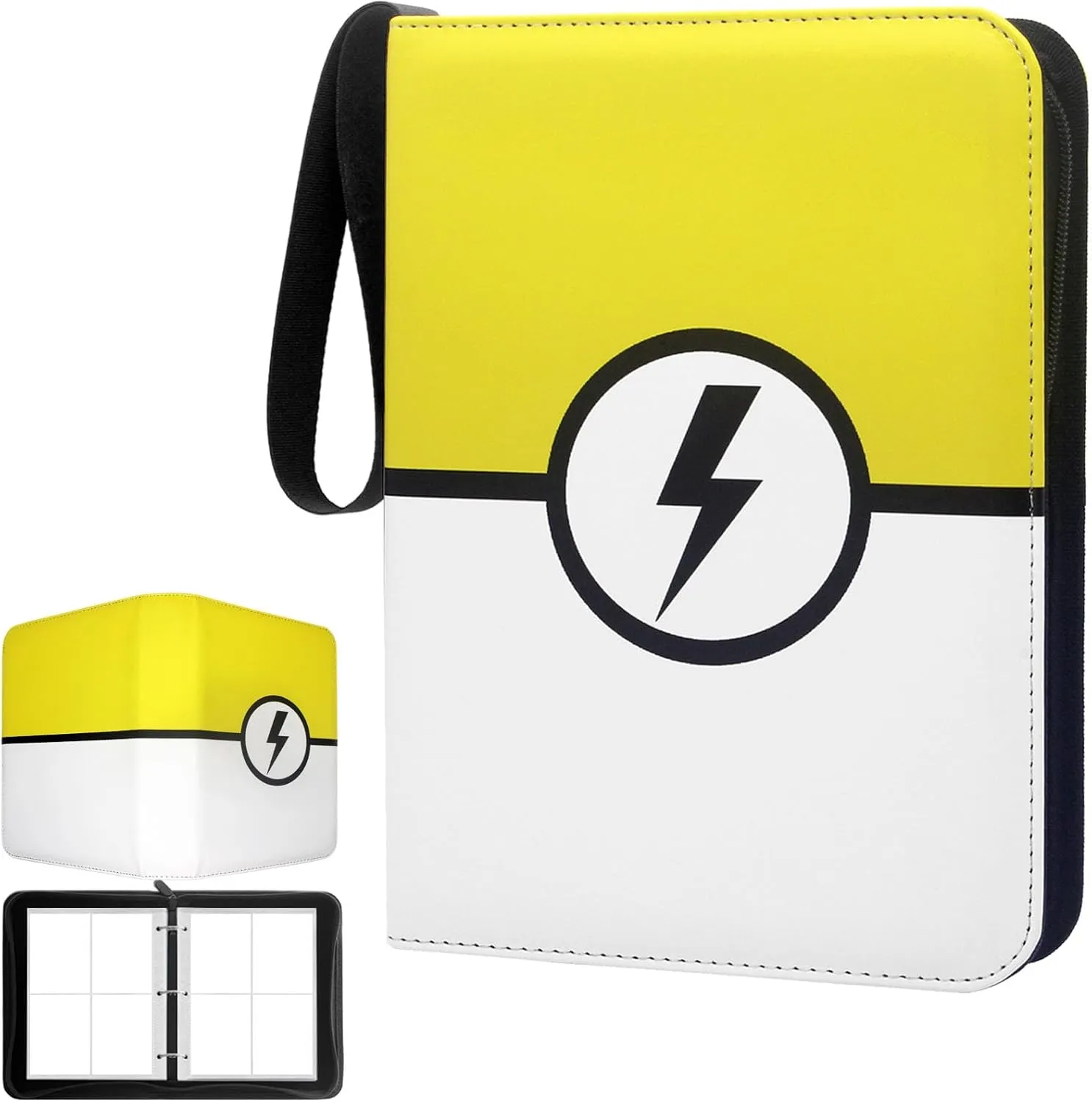 Card Binder 4-Pockets,Trading Card Binder with 50 Removable Sleeves Can Collection 400 Pockets Cards is Ideal Gifts (Yellow)