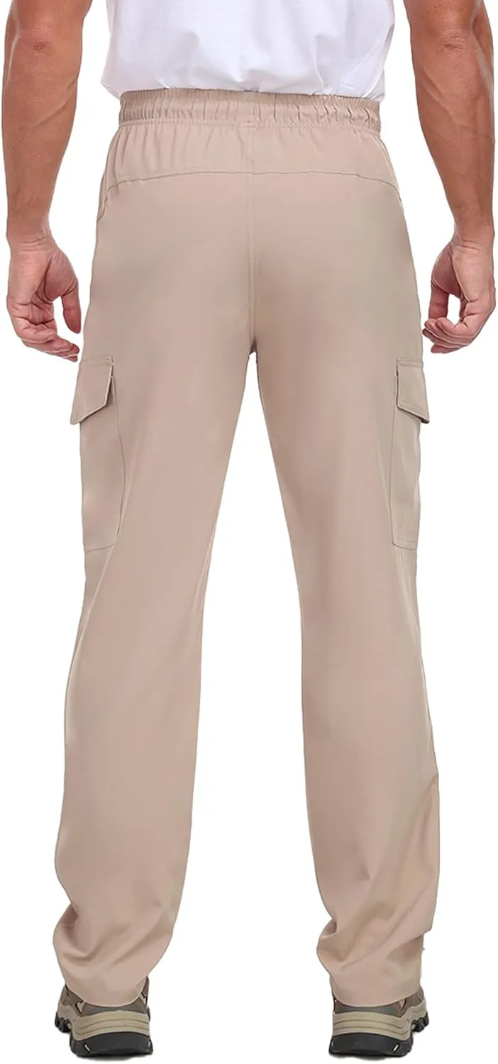 Cargo Pants for Men Water Resistant Hiking Pants Lightweight Fishing Travel Pants Zipper Pocket Outdoor HH2411