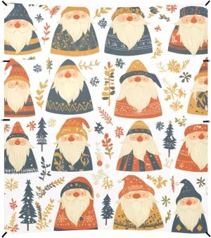 Christmas Card Funny Gnomes Scandinavian Flat Foldable Beach Canopy UPF50  Waterproof Sun Shelter with Sand Shovel, Sandbags for Family Trips, Picnics & Camping