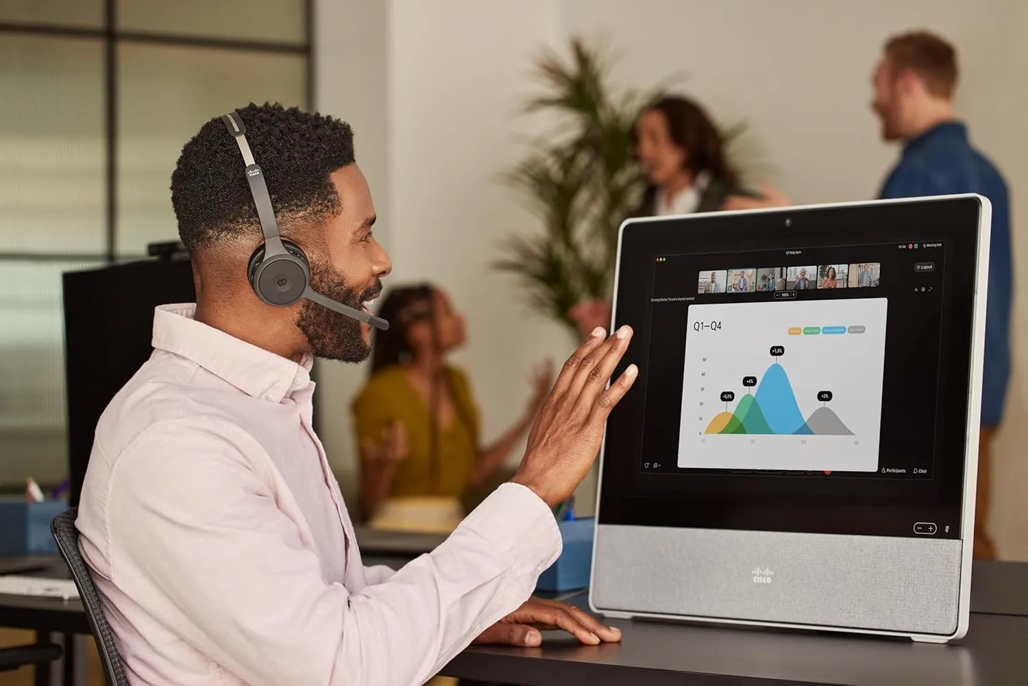 Cisco Headset 721, Wireless Single On-Ear Bluetooth Headphones, Webex Button, USB-A HD Bluetooth Adapter, Soft Case, Charging Stand, Carbon Black, 2-Year Limited Liability Warranty(HS-WL-721-BUNAS-C)