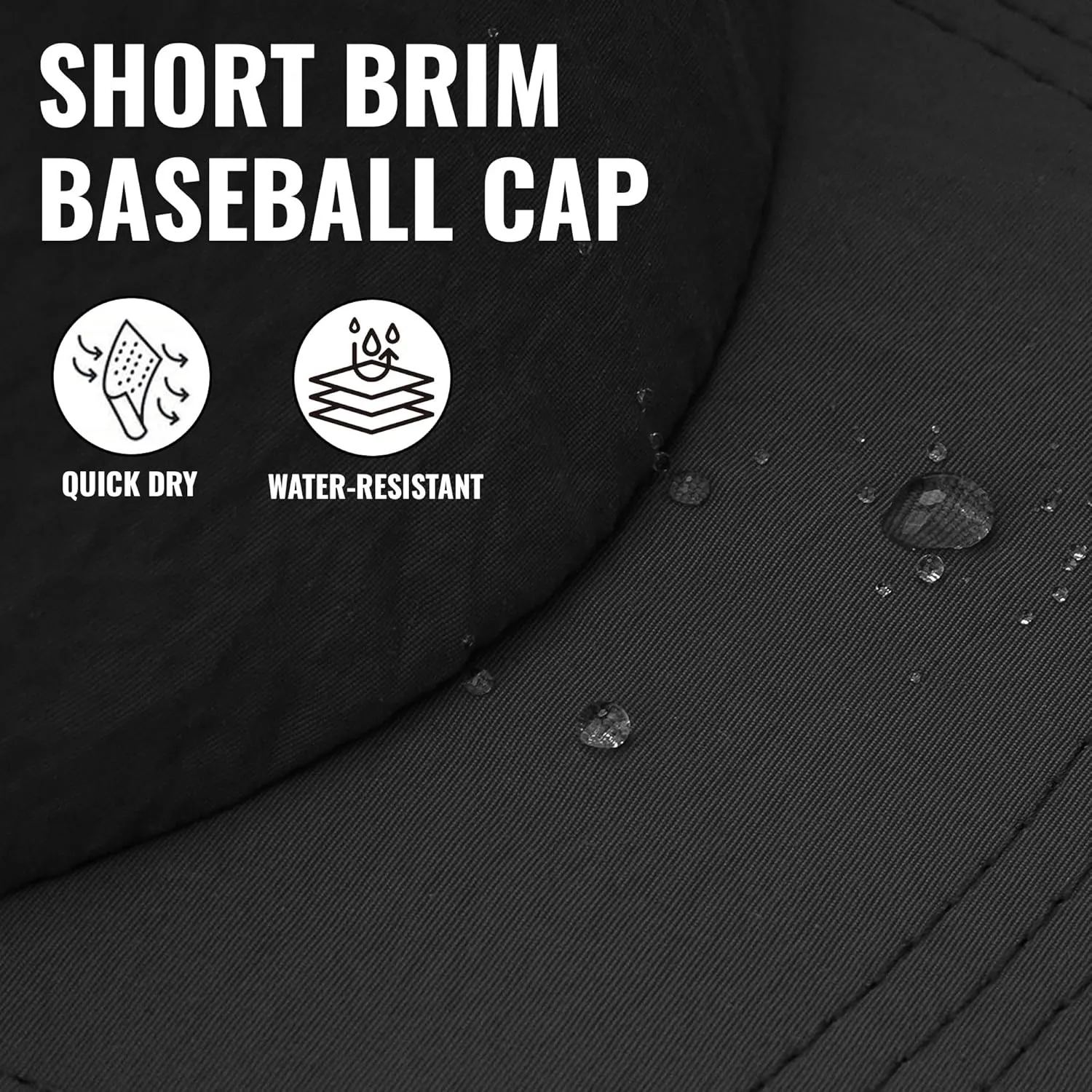 CLAPE Quick Dry 5 Panel Hat, Water-Resistant Short Brim Baseball Cap for Men & Women, Breathable Outdoor Camper Hat