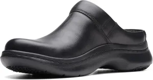 Clarks Unisex ClarksPro Clog Sneaker, Black Leather, 10 Wide US Women