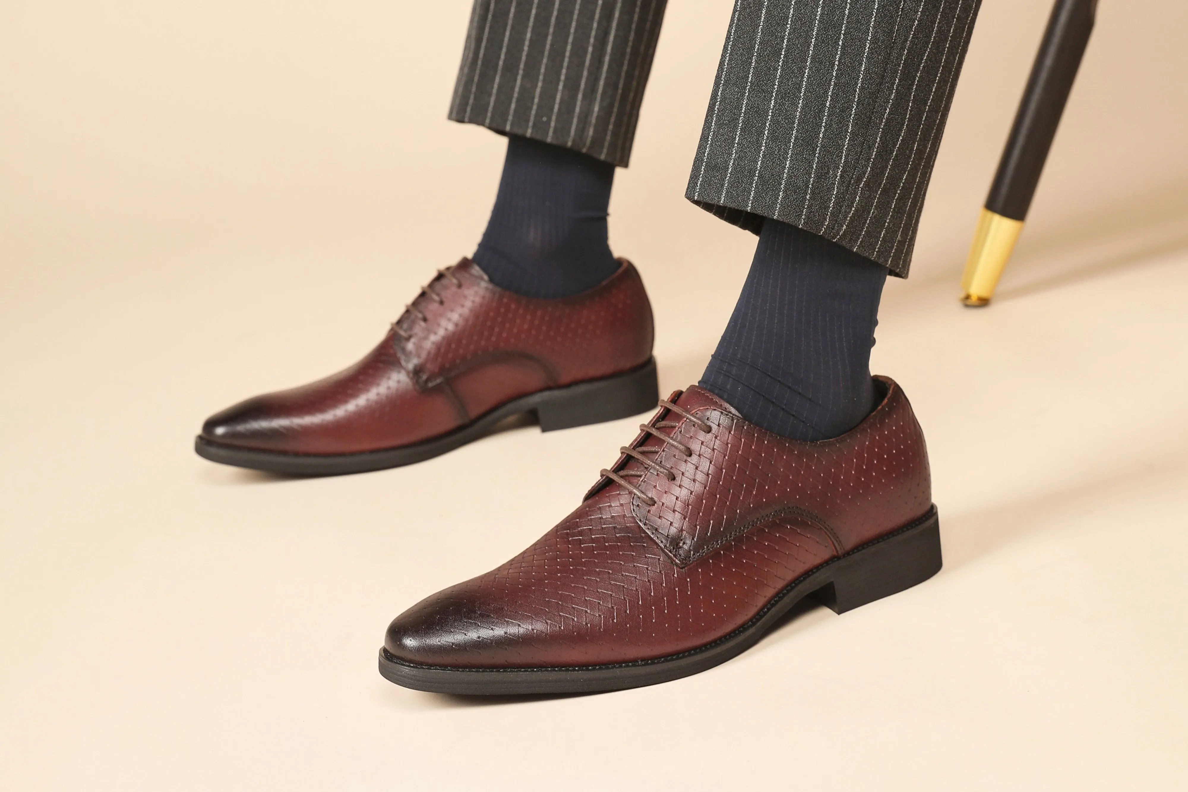 Classic Business Derby Leather Shoes (Brown)