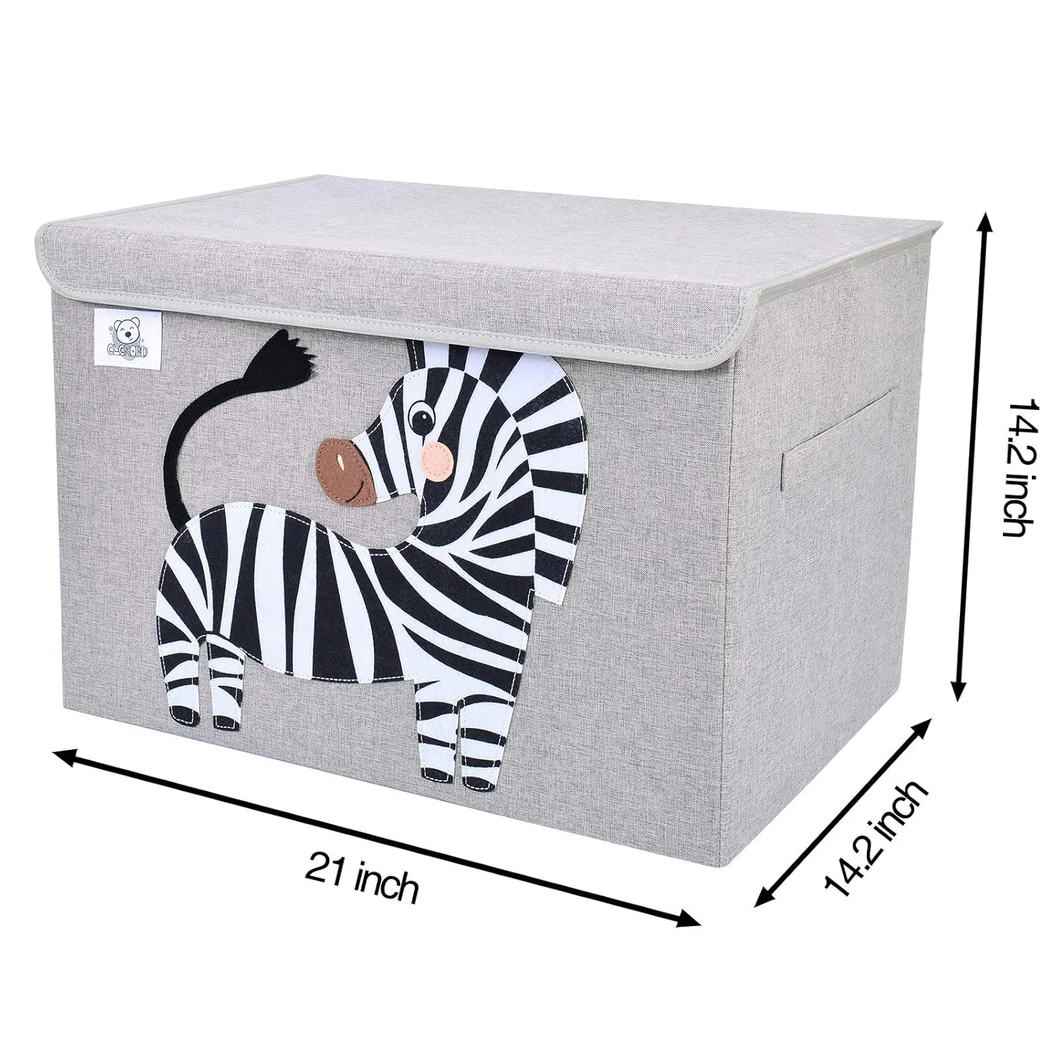 CLCROBD Foldable Large Kids Toy Chest with Flip-Top Lid, Collapsible Fabric Animal Toy Storage Organizer/Bin/Box/Basket/Trunk for Toddler, Children and Baby Nursery (Zebra)