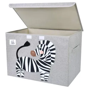 CLCROBD Foldable Large Kids Toy Chest with Flip-Top Lid, Collapsible Fabric Animal Toy Storage Organizer/Bin/Box/Basket/Trunk for Toddler, Children and Baby Nursery (Zebra)