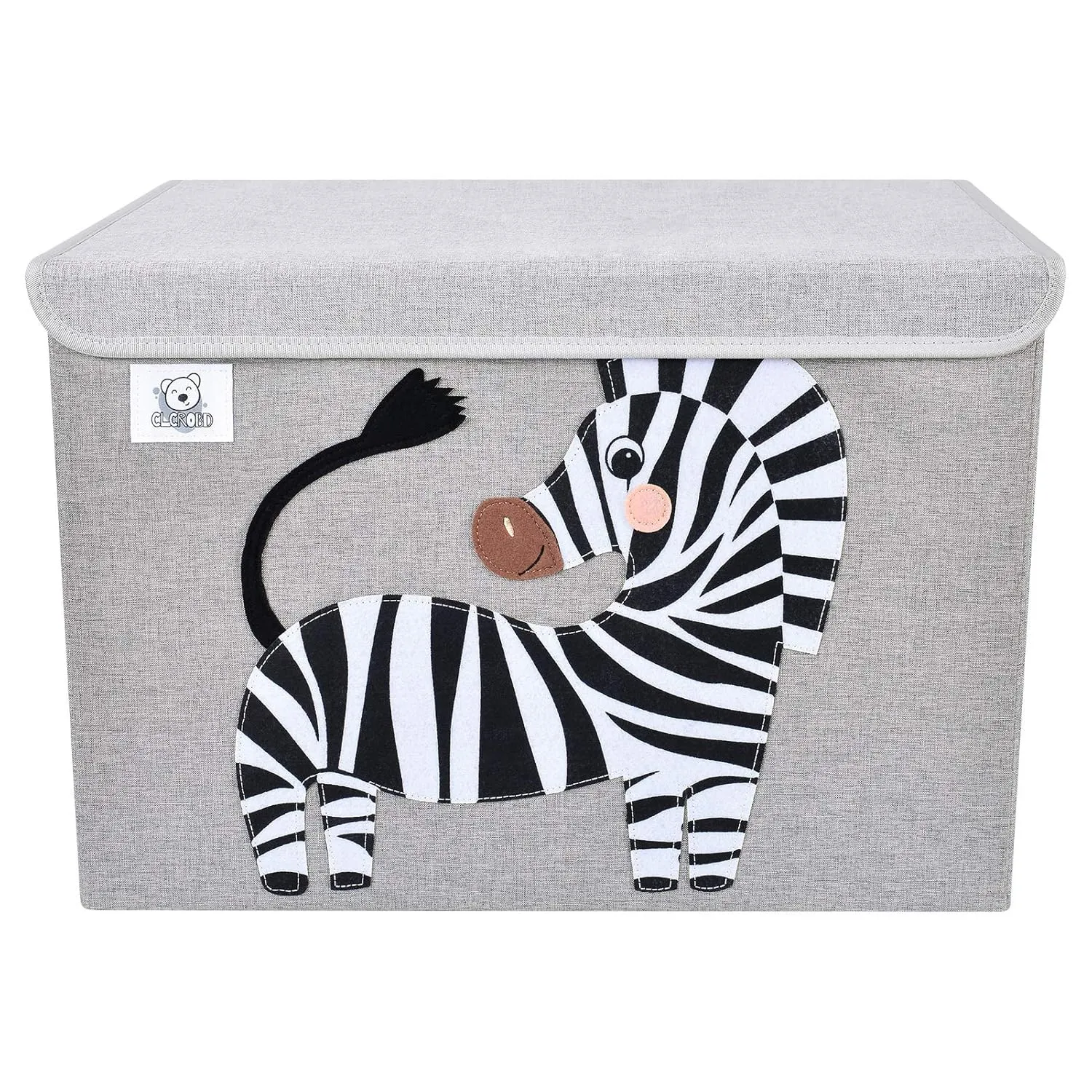 CLCROBD Foldable Large Kids Toy Chest with Flip-Top Lid, Collapsible Fabric Animal Toy Storage Organizer/Bin/Box/Basket/Trunk for Toddler, Children and Baby Nursery (Zebra)