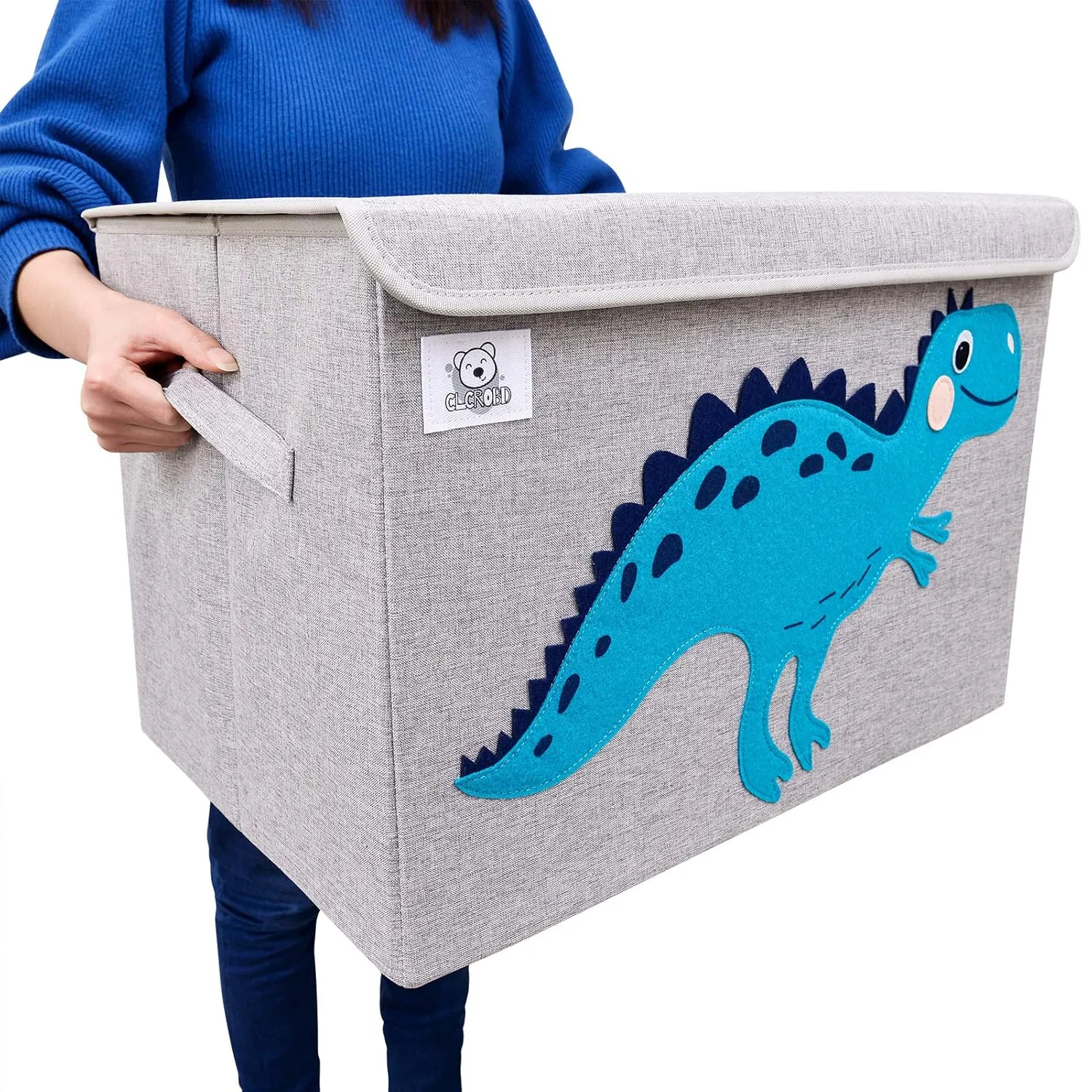 CLCROBD Foldable Large Kids Toy Chest with Flip-Top Lid, Collapsible Fabric Animal Toy Storage Organizer/Bin/Box/Basket/Trunk for Toddler, Children and Baby Nursery (Zebra)
