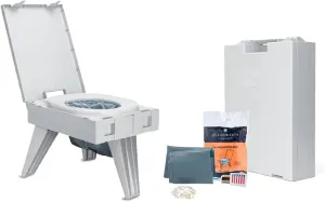 Cleanwaste GO Anywhere Portable Folding Toilet - Plus Bonus Original Wag Bag Kit
