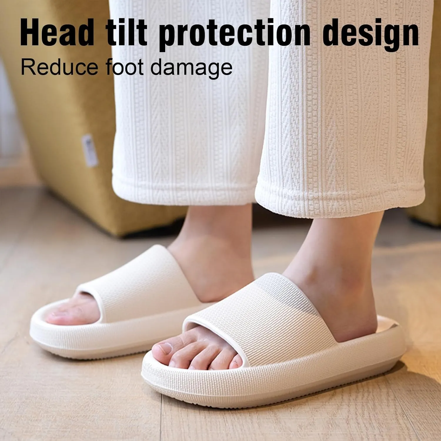 Cloud Slippers For Women Shower Shoes Pillow Slides Indoor House Outdoor Flip Flops For Men Bathroom Non-Slip Home Bubble Foam Beach Platform Slippers