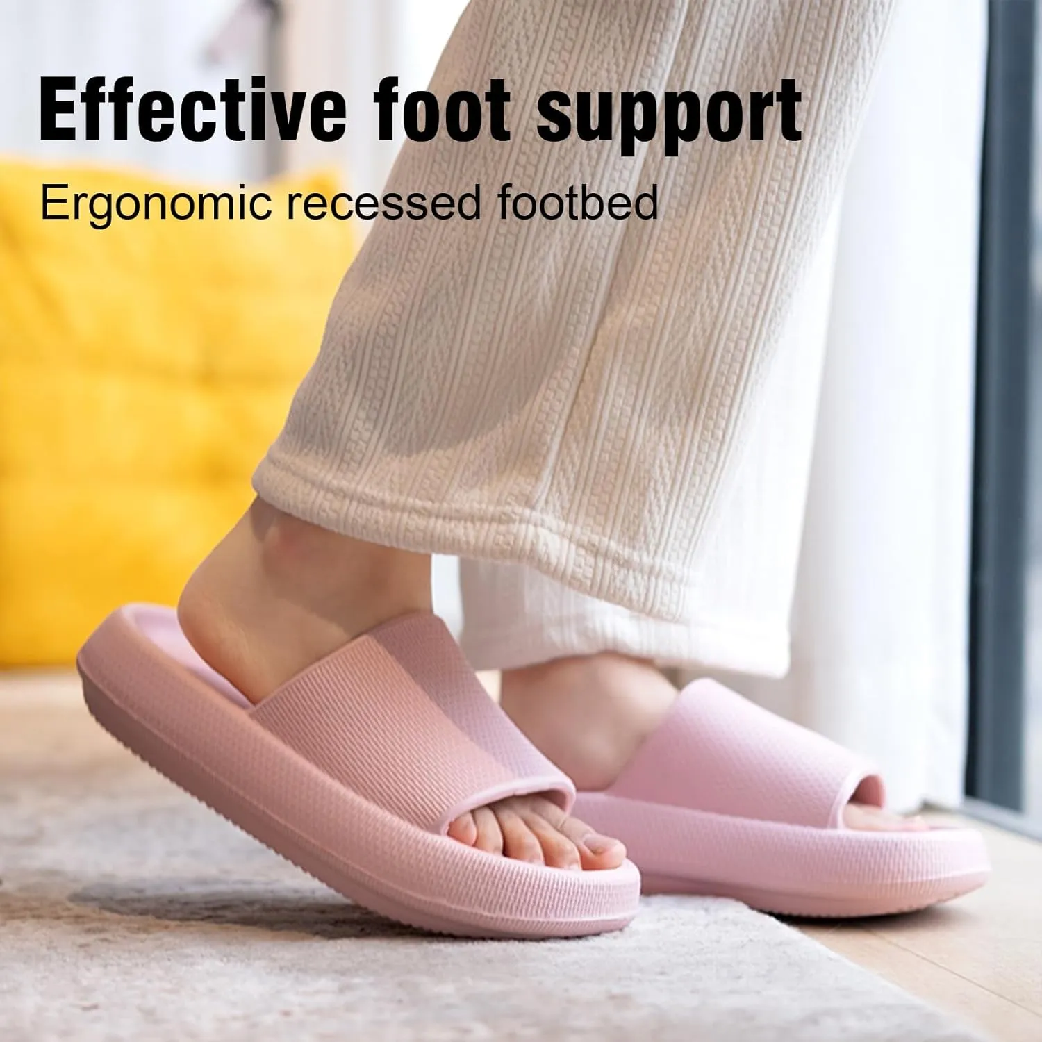 Cloud Slippers For Women Shower Shoes Pillow Slides Indoor House Outdoor Flip Flops For Men Bathroom Non-Slip Home Bubble Foam Beach Platform Slippers