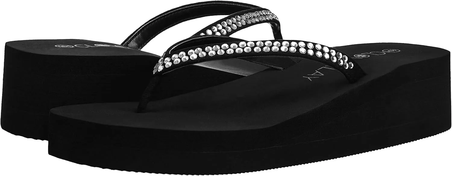 CLOVERLAY Women’s Flip Flops Platform Sandals Wedge Flip Flop Thong Sandal