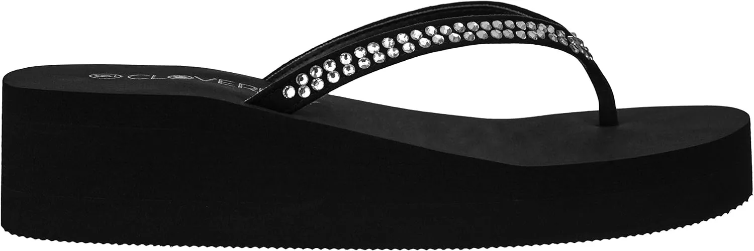 CLOVERLAY Women’s Flip Flops Platform Sandals Wedge Flip Flop Thong Sandal