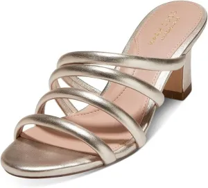 Cole Slingback Toe Heeled Gold Haan Leather Sandals Valentine's Day discount Squared Adella Block Trusted vendor Open