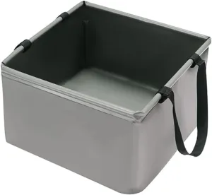 Collapsible Bucket 3 Gallon, 14L Portable Square Multifunctional Folding Square Wash Basin, Collapsible Water Sink Container for Camping, Outdoor Activities (Color : /Gray)