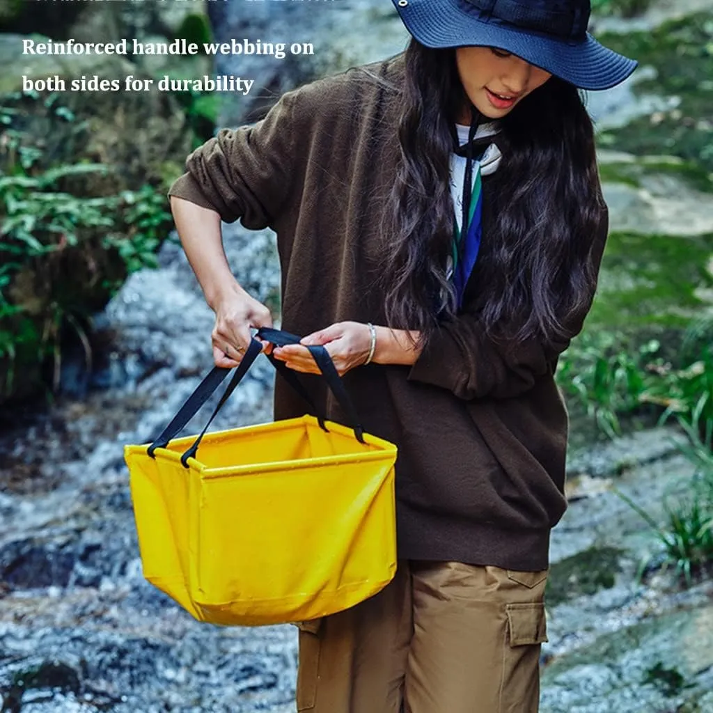 Collapsible Bucket 3 Gallon, 14L Portable Square Multifunctional Folding Square Wash Basin, Collapsible Water Sink Container for Camping, Outdoor Activities (Color : /Gray)