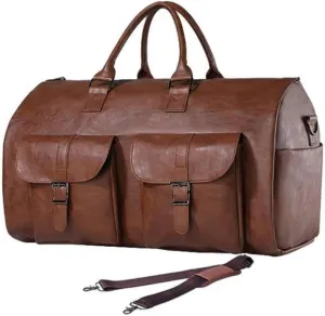 Convertible Travel Garment Bag,2-in-1 Hanging Suitcase Garment Duffle Bags for Travel,Large Capacity Business Travel Bag for Men Women (Brown)