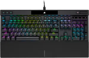 Corsair K70 RGB PRO Wired Mechanical Gaming Keyboard (Cherry MX RGB Red Switches: Linear and Fast, 8,000Hz Hyper-Polling, PBT Double-Shot PRO Keycaps, Soft-Touch Palm Rest) QWERTY, NA - Black