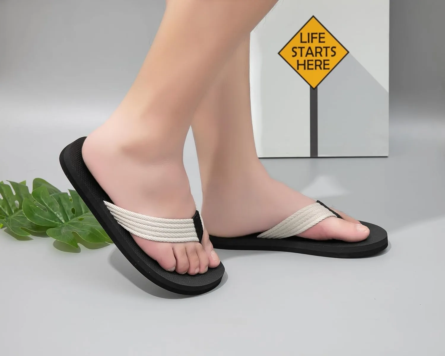 Creative Flip Flops - Funny Beach Sandals with Hidden Design - Quick-Dry Slides for Men - Novelty Gag Gift