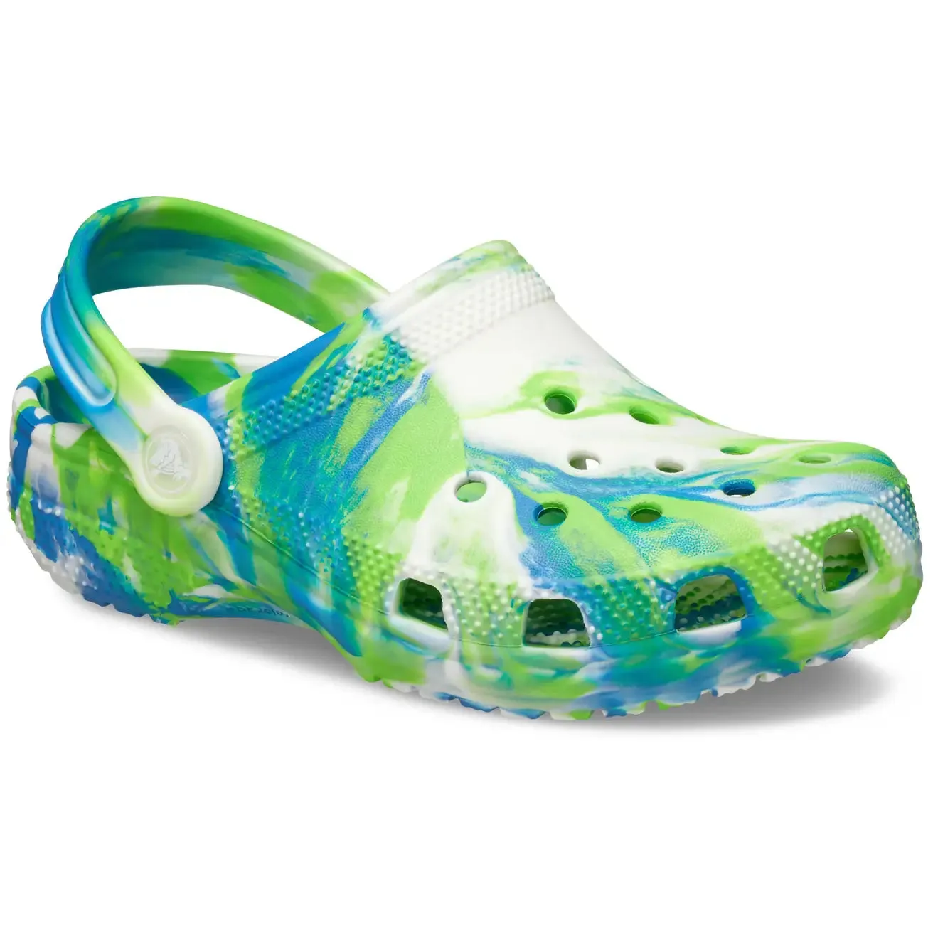 .Crocs Kids/Youth Original Classic Clogs Glow Marbled Prep Blue Multi - (210718-4TL) - F