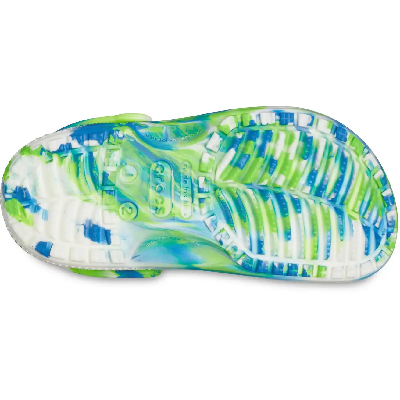 .Crocs Kids/Youth Original Classic Clogs Glow Marbled Prep Blue Multi - (210718-4TL) - F
