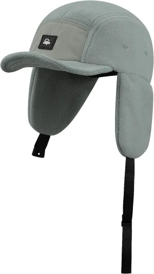 Croogo Earflaps Baseball Cap Winter Trapper Hats for Men Warm Trooper Visor Hat 5 Panel Flat Bill Caps Snow Eskimo Hat
