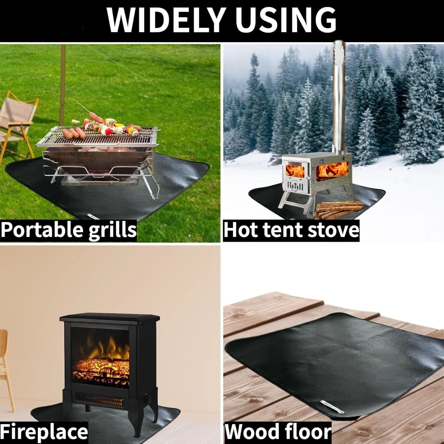 DANCHEL OUTDOOR TSG Folding Titanium Tent Wood Stove with Heat Resistance Stove Pad Mat, Portable Hot Tent Stoves Wood Burning Winter Solo Camping