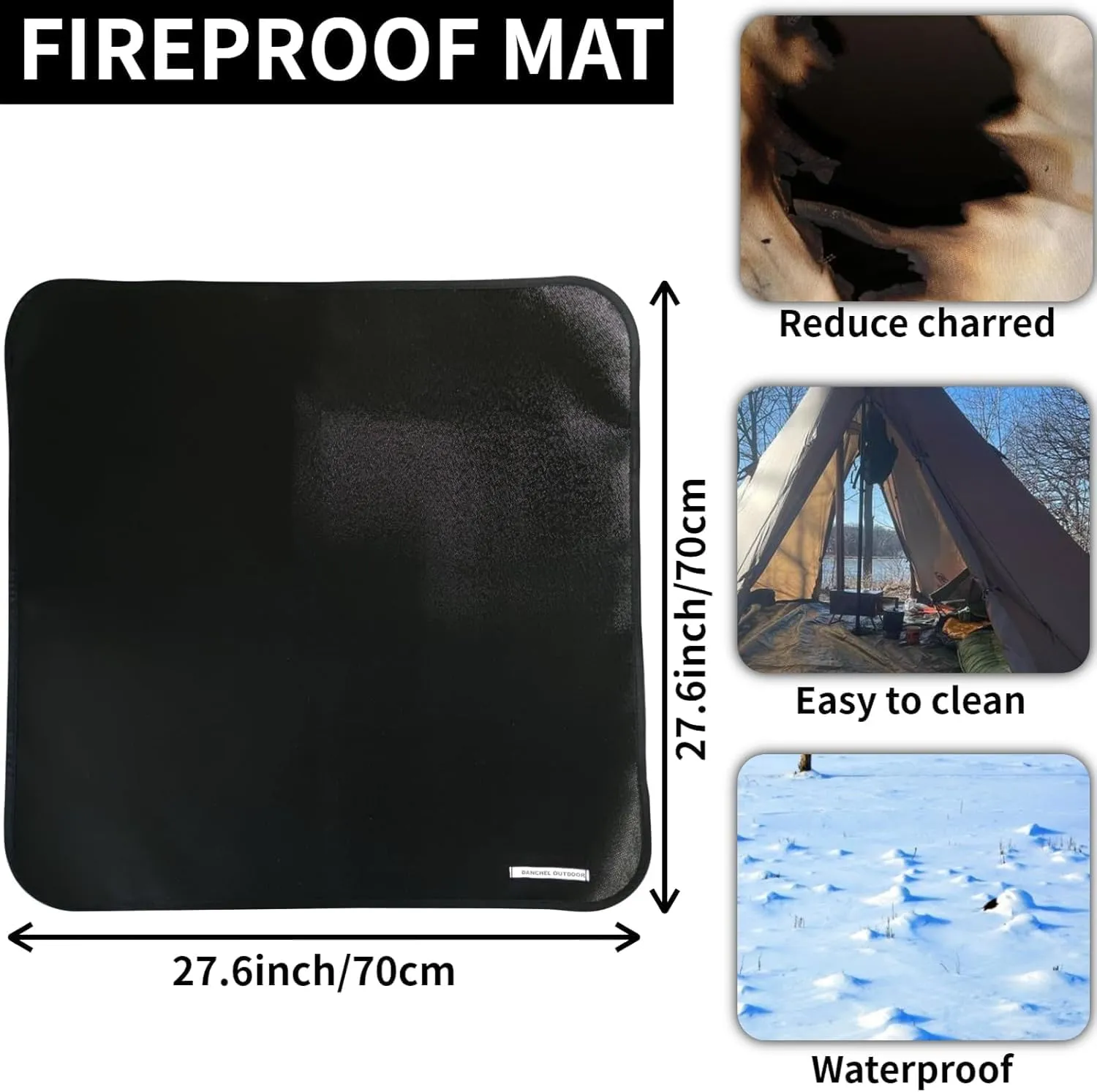 DANCHEL OUTDOOR TSG Folding Titanium Tent Wood Stove with Heat Resistance Stove Pad Mat, Portable Hot Tent Stoves Wood Burning Winter Solo Camping