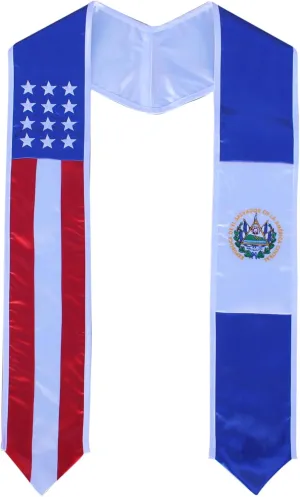 Del Mex Country and USA Flag Graduation Stole Sash International Graduate