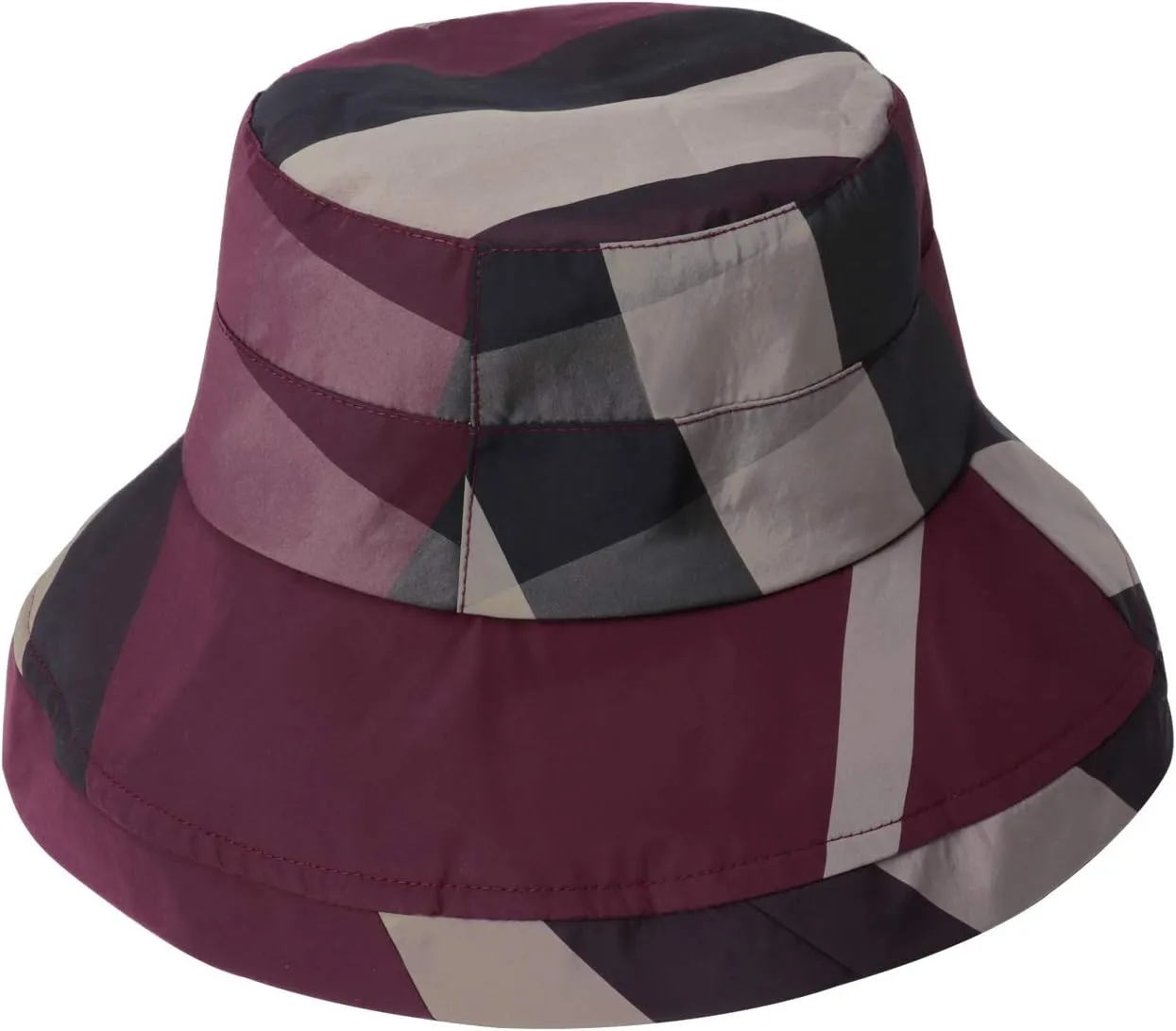DOCILA Stylish Bucket Hats for Women Foldable Outdoor Plaid Fisherman Sun/Rain Cap with Chin Strap