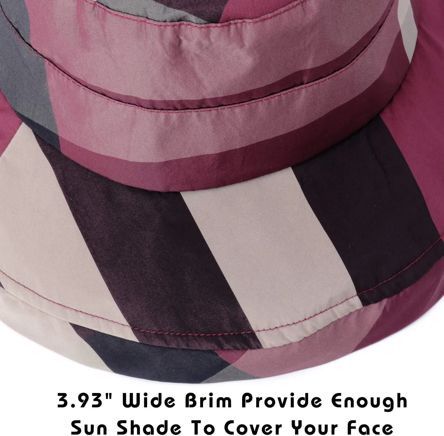 DOCILA Stylish Bucket Hats for Women Foldable Outdoor Plaid Fisherman Sun/Rain Cap with Chin Strap