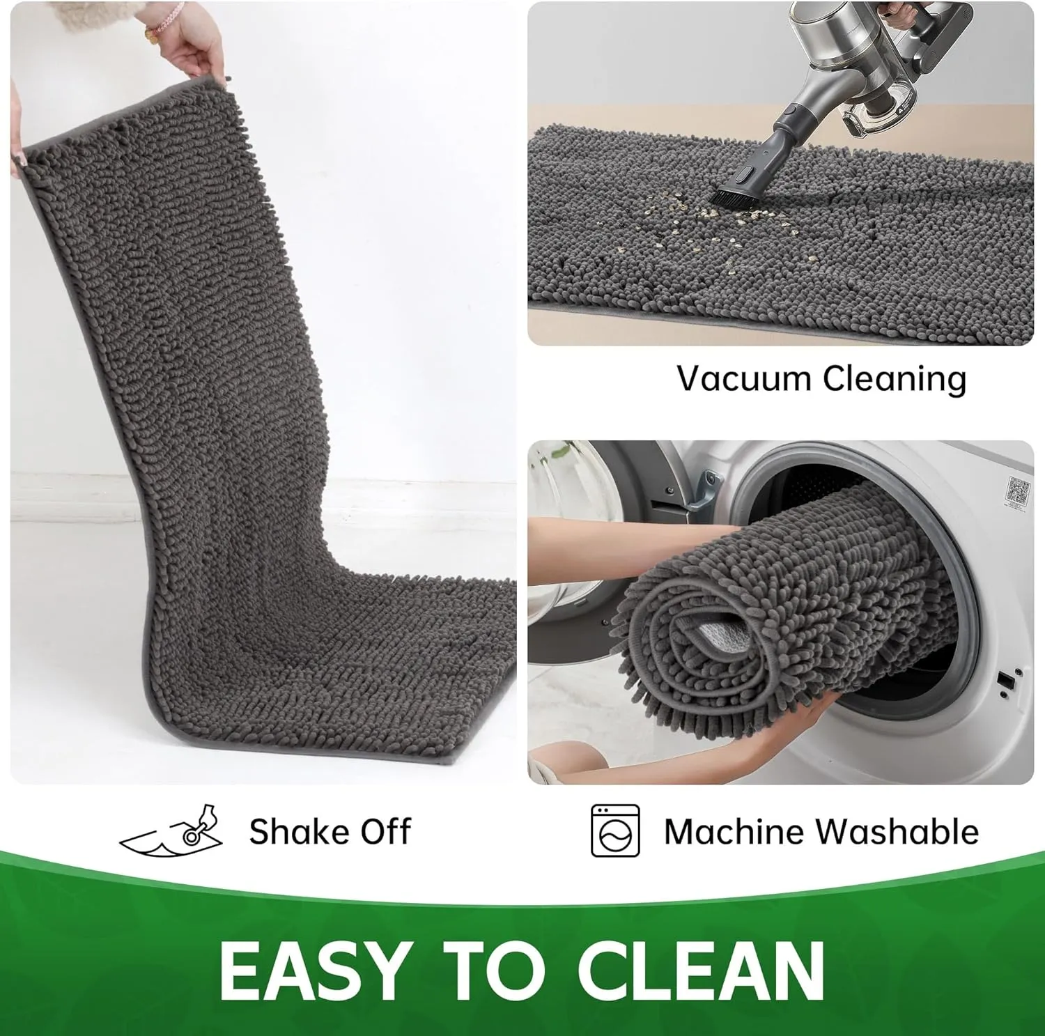 Dog Door Mat Indoor Entrance, 60" x 36" Absorbent & Quick-Drying Mud Mat for Dogs, Non-Slip Door Rugs for Entryway Indoor Washable, Soft Chenille Dog Mat for Muddy Paws