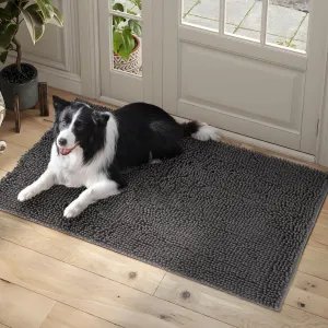 Dog Door Mat Indoor Entrance, 60" x 36" Absorbent & Quick-Drying Mud Mat for Dogs, Non-Slip Door Rugs for Entryway Indoor Washable, Soft Chenille Dog Mat for Muddy Paws