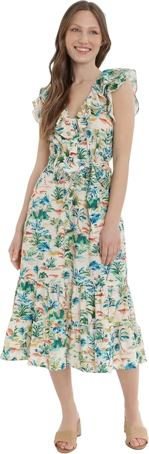 Donna Morgan Women's Ruffle Double Tier Dress