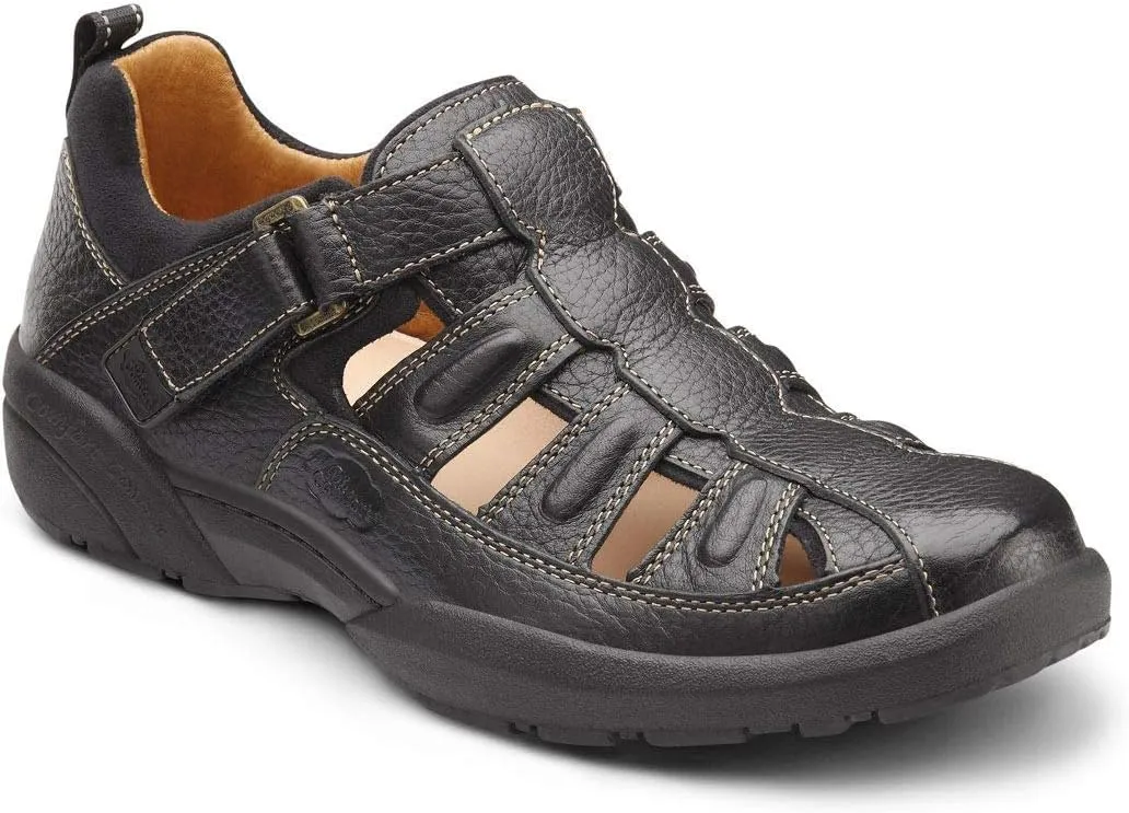 Dr. Comfort Fisherman Men's Therapeutic Diabetic Extra Depth Sandal: Black 12.0 Wide (E/2E)