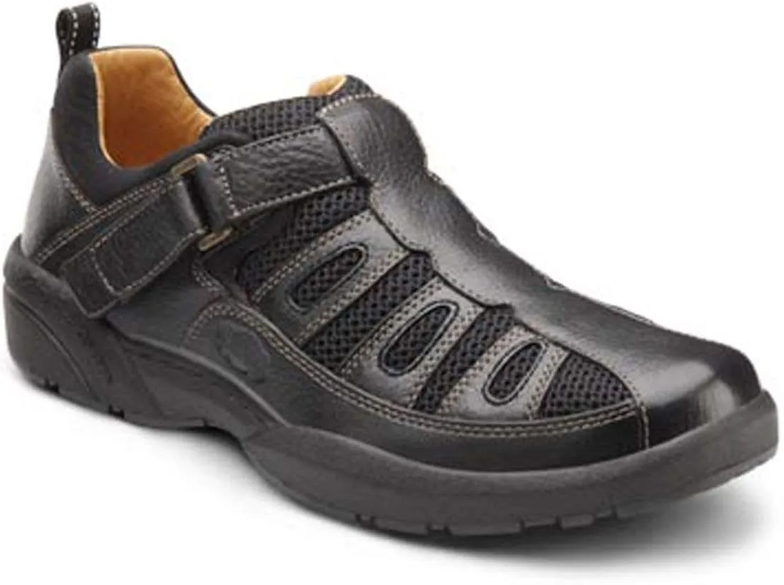 Dr. Comfort Fisherman Men's Therapeutic Diabetic Extra Depth Sandal: Black 12.0 Wide (E/2E)