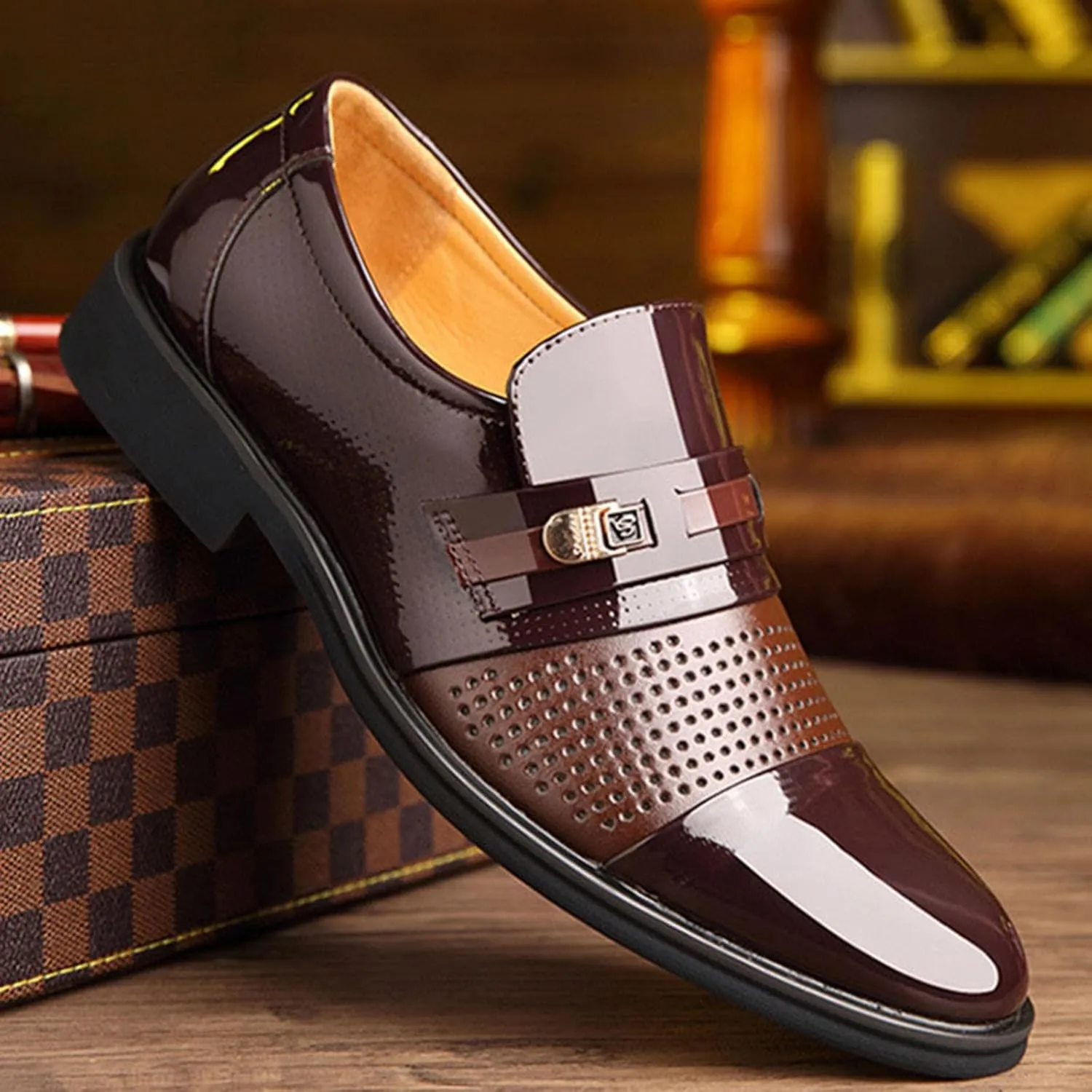 Dress Shoes for Men Classic Modern Men's Oxfords Formal Casual Business Wedding Work Comfortable Slip on Derby Shoes