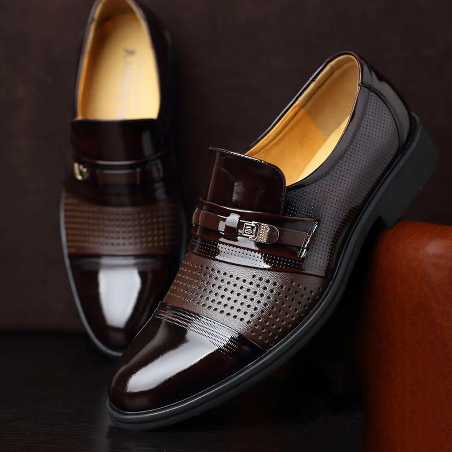Dress Shoes for Men Classic Modern Men's Oxfords Formal Casual Business Wedding Work Comfortable Slip on Derby Shoes