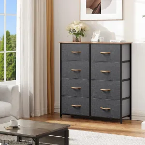 Dresser for Bedroom, Fabric Dresser with 8 Drawers, Tall Dresser,
