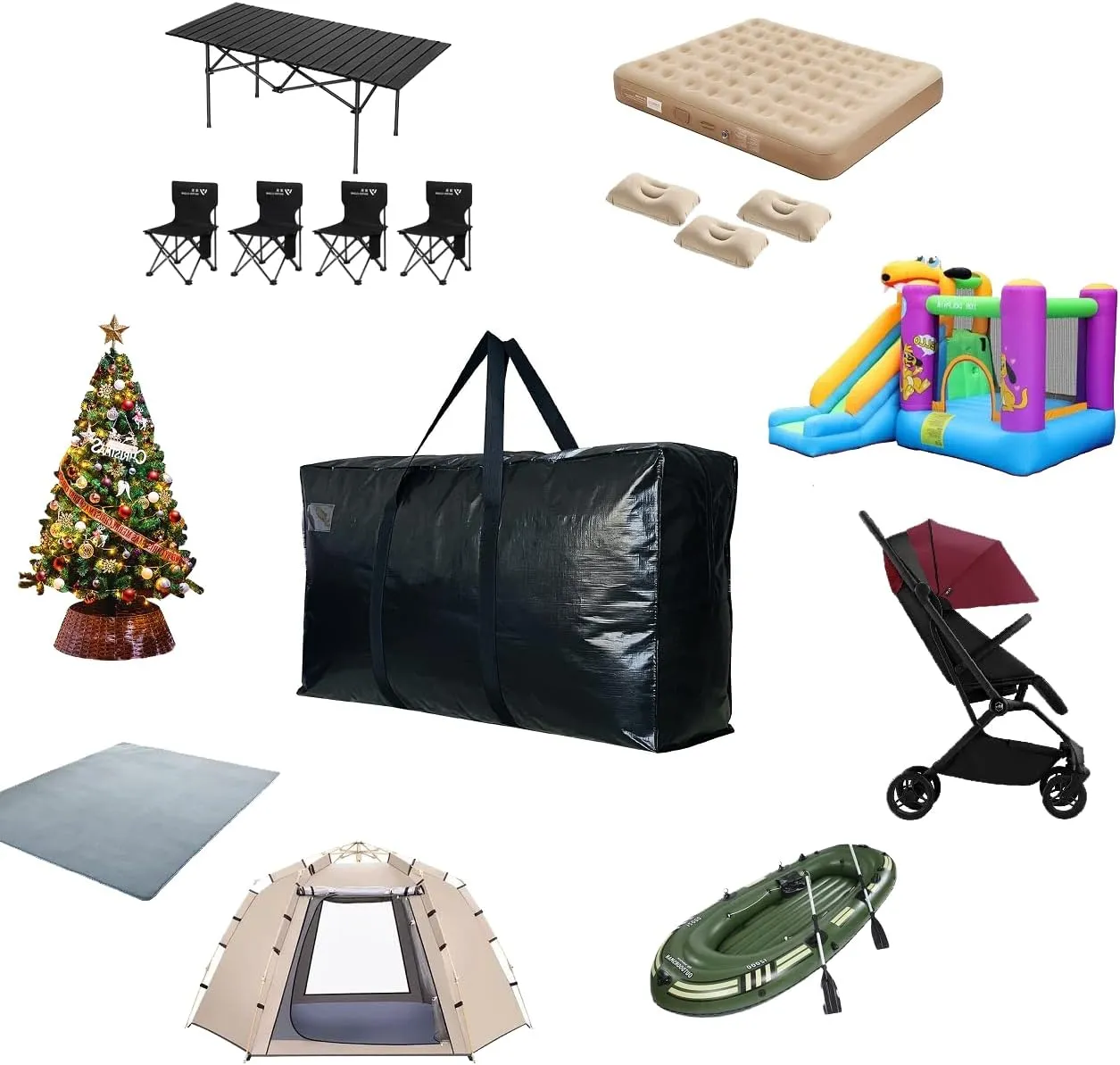 Extra Large Storage Duffle Bag with Zippers and Handles, Big Foldable Duffle Bag for Travel