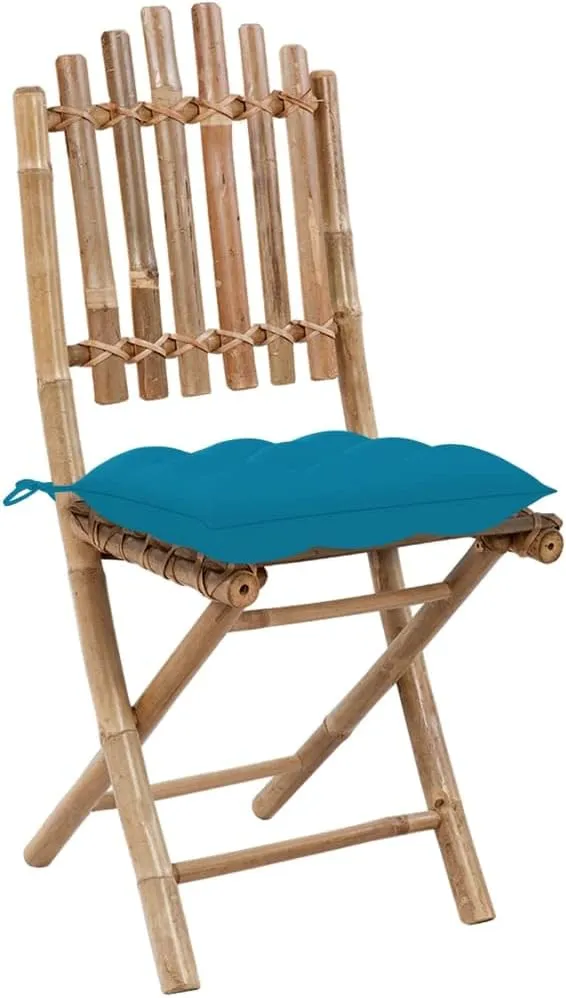 (Fast Shipments) Folding Camping Chair, Folding Recliner Chair Portable for Camping Outdoor Beach Folding Patio Chairs 2 pcs with Cushions Bamboo