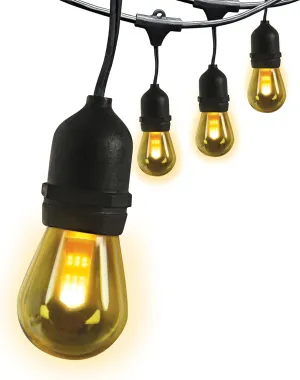 Feit Electric LED String Lights with Flame Bulbs Effect, 12ft Commercial Grade and Shatter Resistant String Lights, 6 Sockets, Linkable, 15,000-Hour Lifetime, SL12-6/FLAME, 7 Bulbs Included