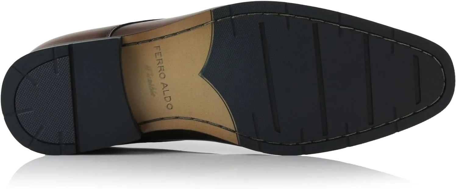 Ferro Aldo Alvin MFA19696 Men's Plain Square-Toe Derby Dress Shoes
